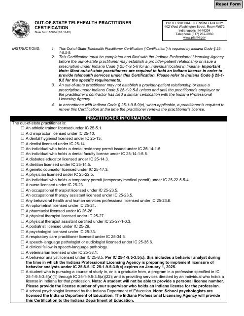 State Form 56084  Printable Pdf