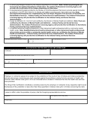 State Form 56085 Out-of-State Telehealth Practitioner&#039;s Employer or Contractor Certification - Indiana, Page 2