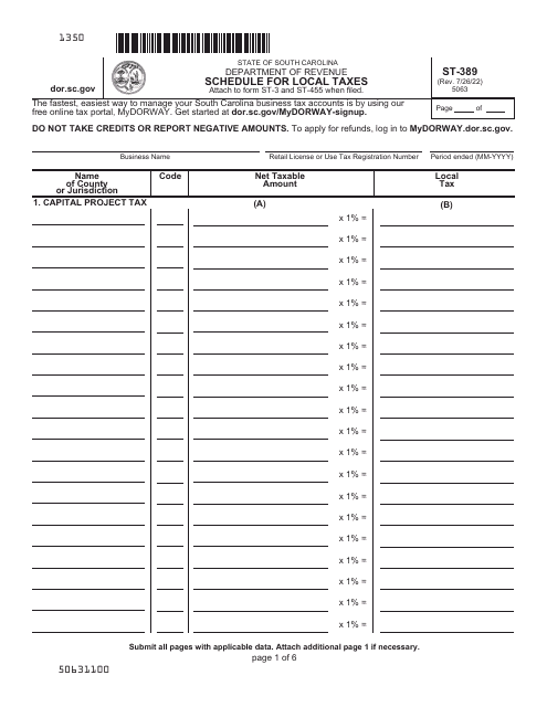 Form ST-389  Printable Pdf