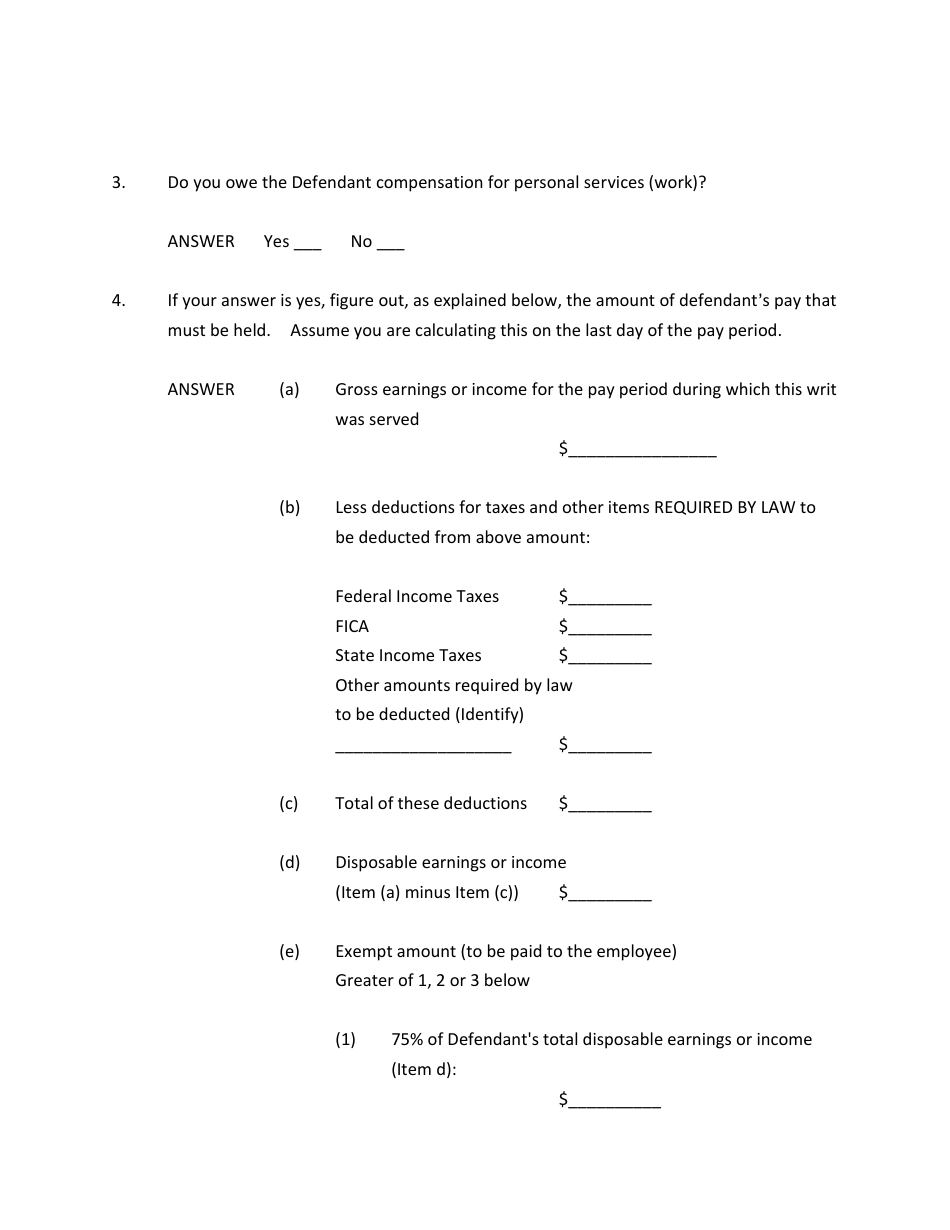 Garnishment Packet - Personal Service (Wage) - Utah, Page 15