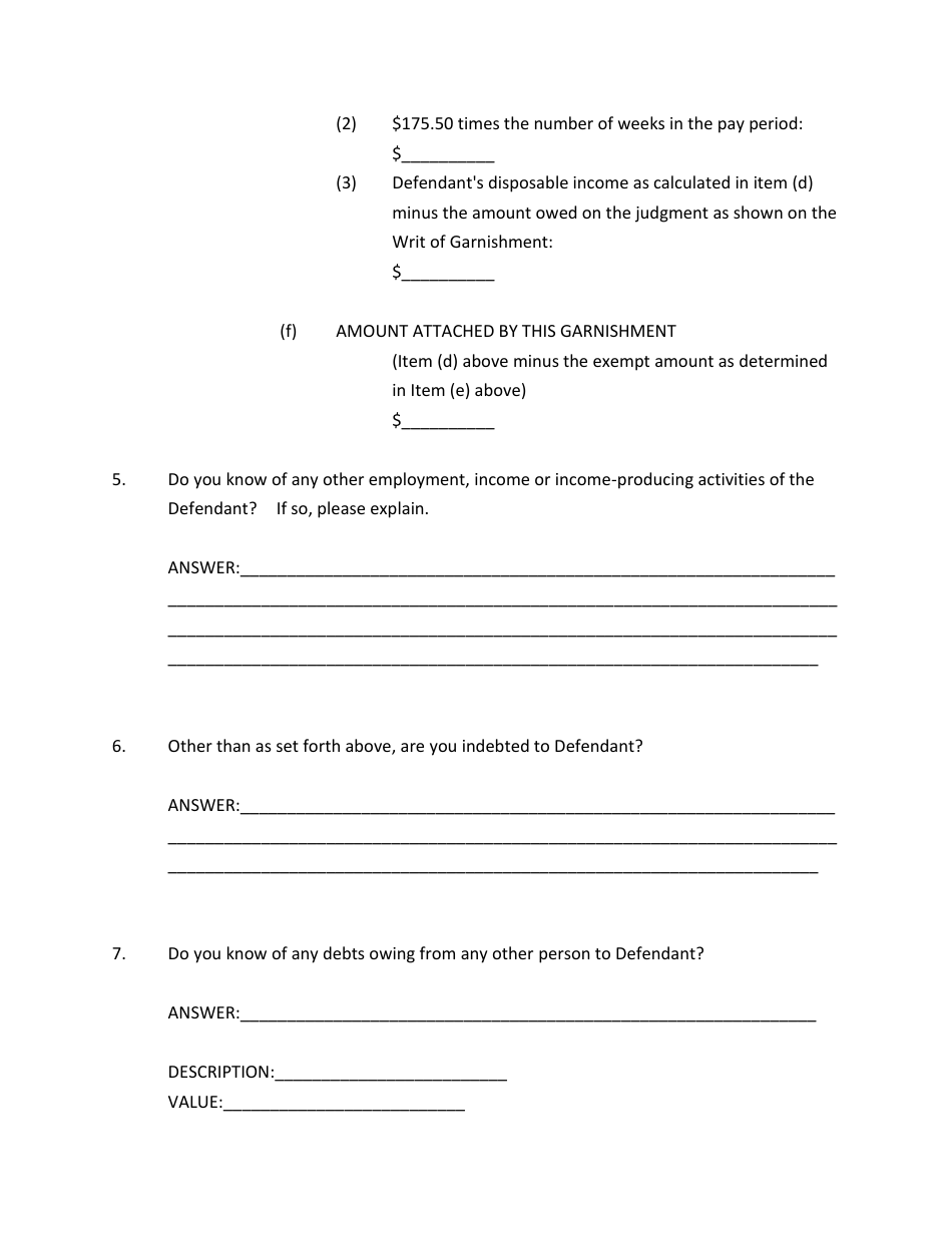 Garnishment Packet - Personal Service (Wage) - Utah, Page 16