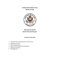Document preview: Garnishment Packet - Not for Personal Services - Utah