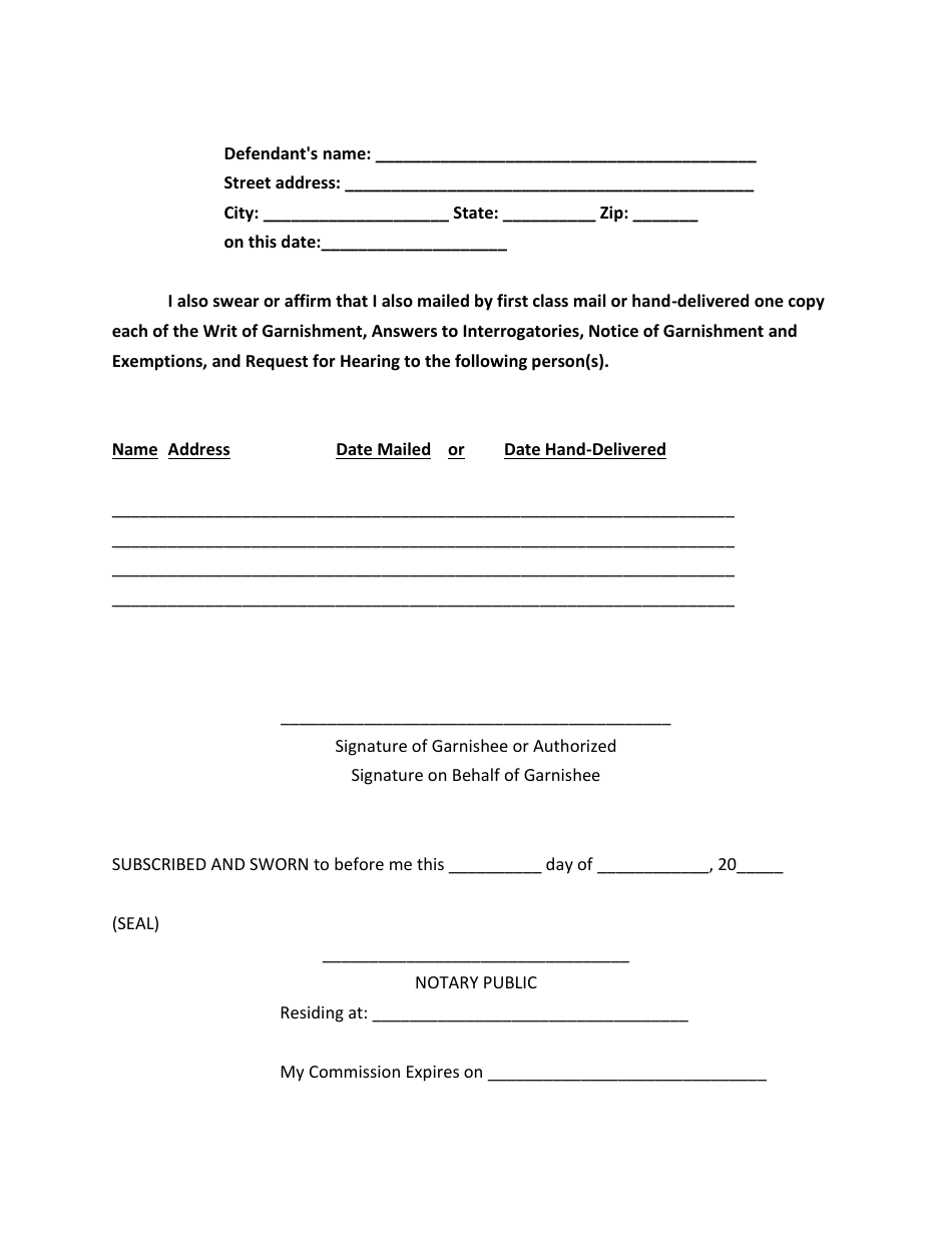 Garnishment Packet - Not for Personal Services - Utah, Page 17