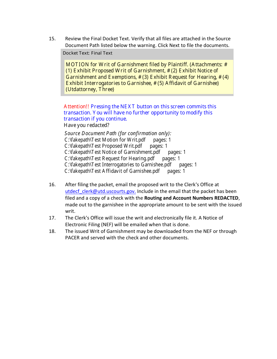 Garnishment Packet - Personal Services (Wage) Continuing Garnishment - Utah, Page 4