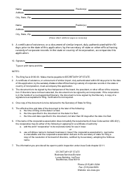 Form 635_0109 Application for Certificate of Authority (Cooperative) - Iowa, Page 2