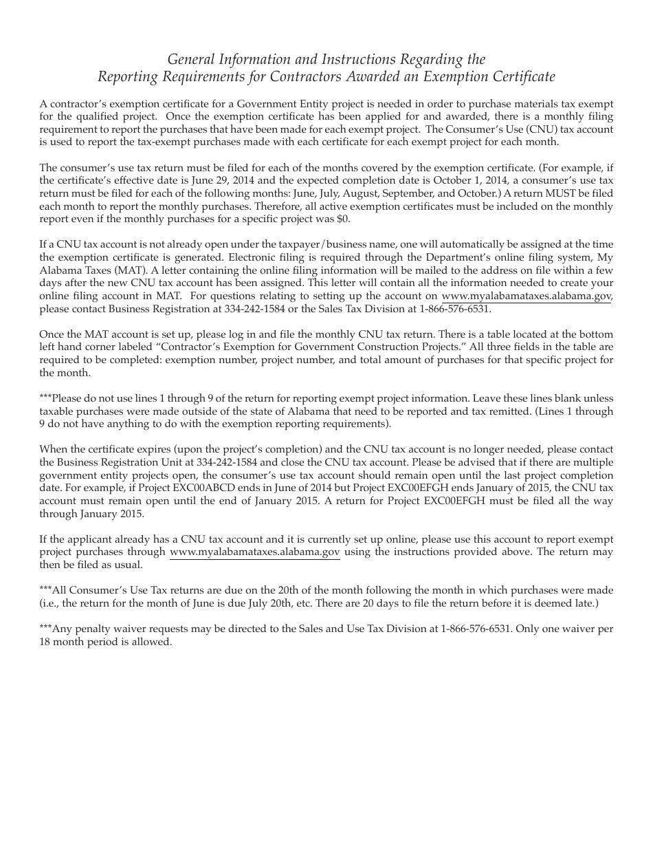 Form ST: EXC-01 Application for Sales and Use Tax Certificate of Exemption - Alabama, Page 4