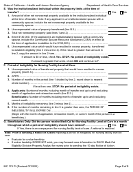 Form MC176PI Period of Ineligibility for Nursing Facility Level-Of-Care Work Sheet - California, Page 2