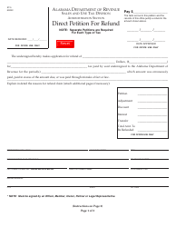 Document preview: Form ST-5 Direct Petition for Refund - Alabama