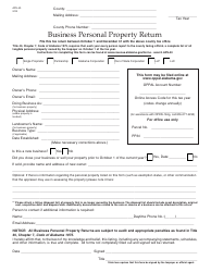 Document preview: Form ADV-40 Business Personal Property Return - Alabama