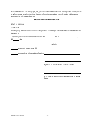 Request for Exemption From Public Records - Florida, Page 2