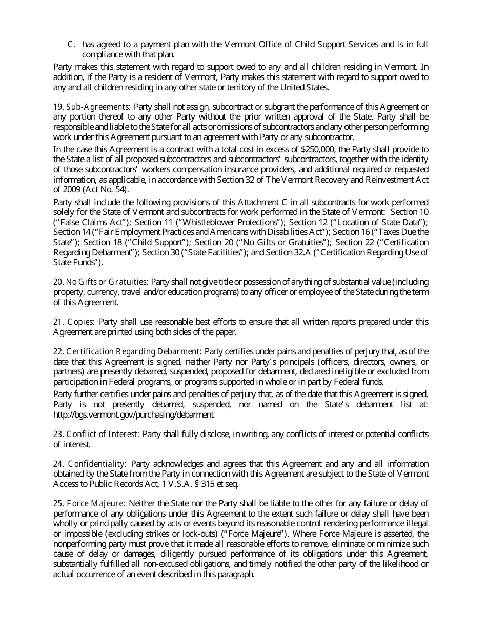 State of Vermont Grant Agreement Application - Vermont, Page 7