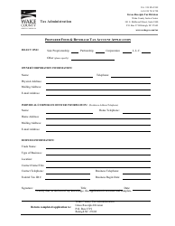 Document preview: Prepared Food & Beverage Tax Account Application - Wake County, North Carolina