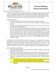 Residential Building Permit Application - City of Williston, North Dakota, Page 4