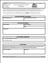 Form PSRS-1332 &quot;Executor Request for Psers Documents&quot; - Pennsylvania
