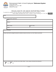 Fraud, Waste or Abuse Reporting Form - Pennsylvania