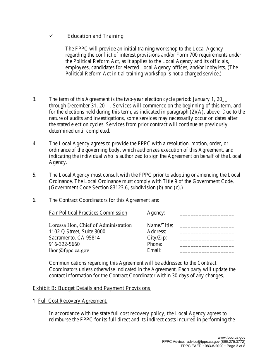 Campaign Law Enforcement Agreement - California, Page 3