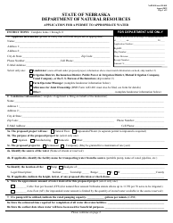 Document preview: NeDNR SW Form SW-001 Application for a Permit to Appropriate Water - Nebraska