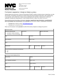 Workplace Inquiry and Complaint Form - New York City (Polish)