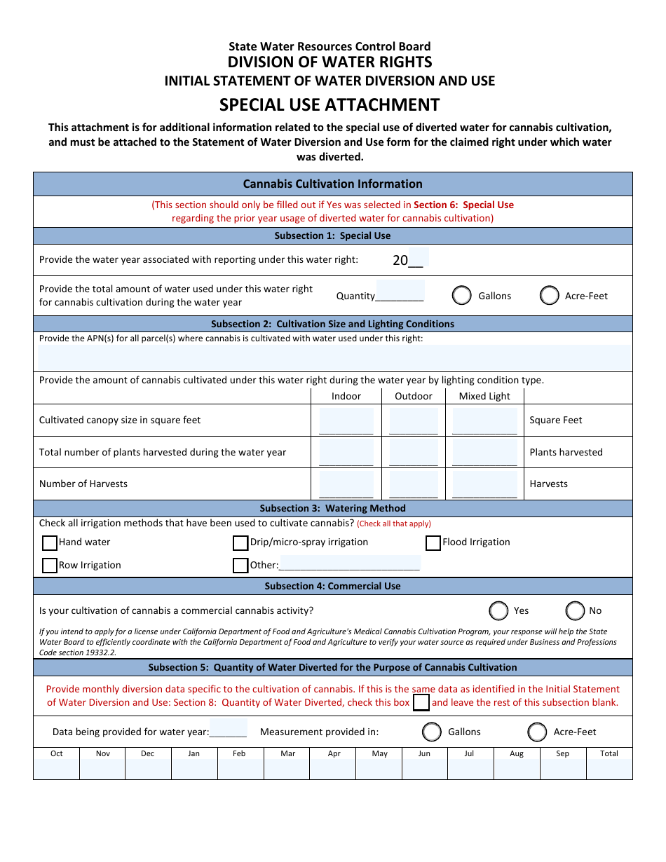 Initial Statement of Water Diversion and Use - California, Page 5