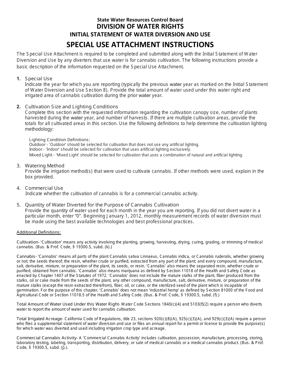 Initial Statement of Water Diversion and Use - California, Page 6
