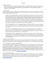 Initial Statement of Water Diversion and Use - California, Page 9