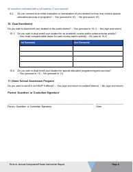 Form A Annual Competent Private Instruction Report - Iowa, Page 8