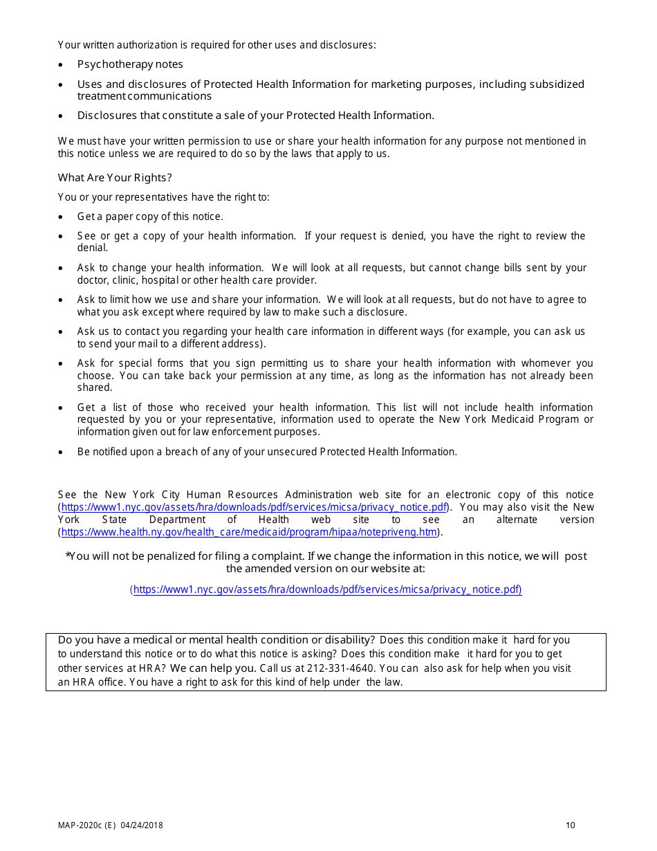 Form MAP-2020C Guide to Complete Your Medicaid Renewal Forms - New York City (English / Polish), Page 10