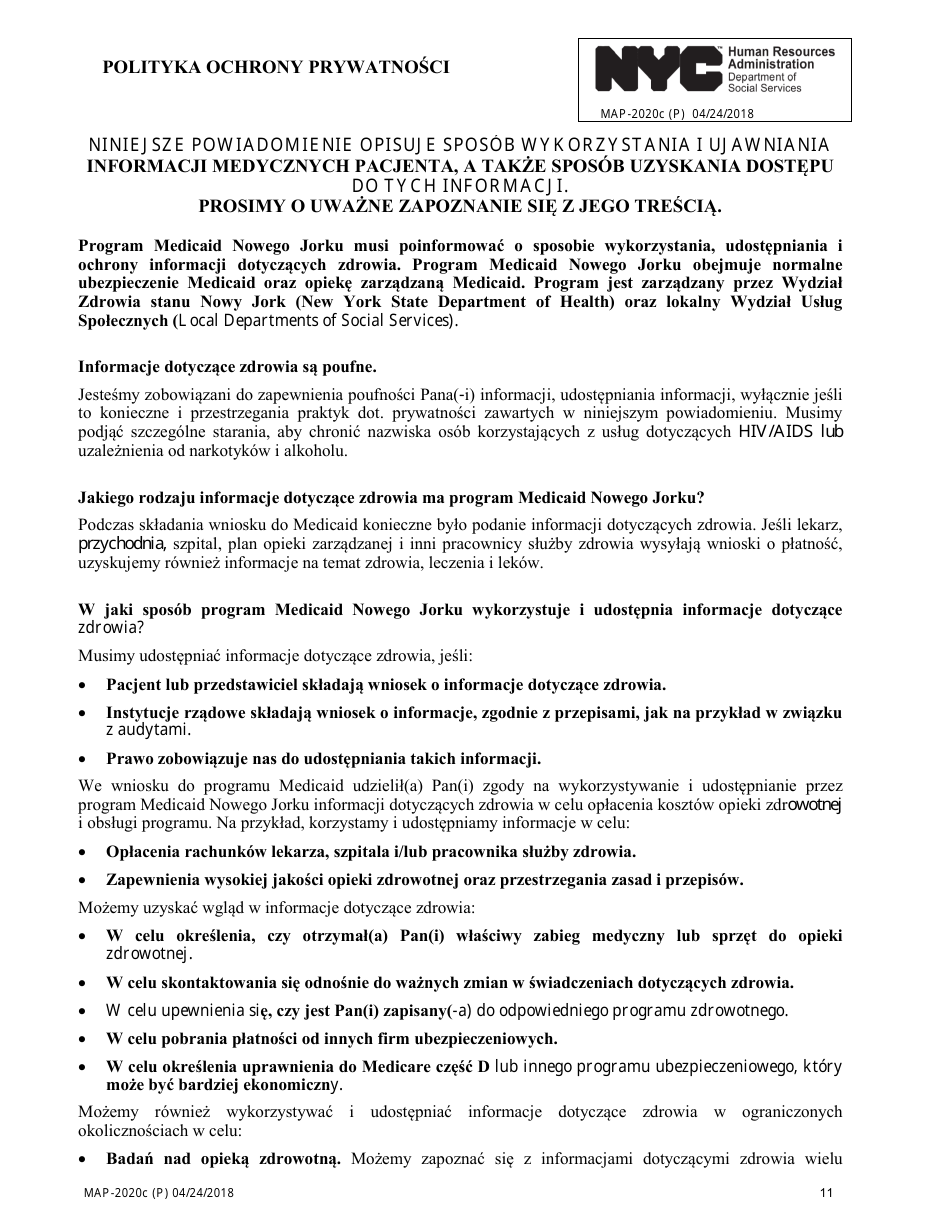Form MAP-2020C Guide to Complete Your Medicaid Renewal Forms - New York City (English / Polish), Page 11