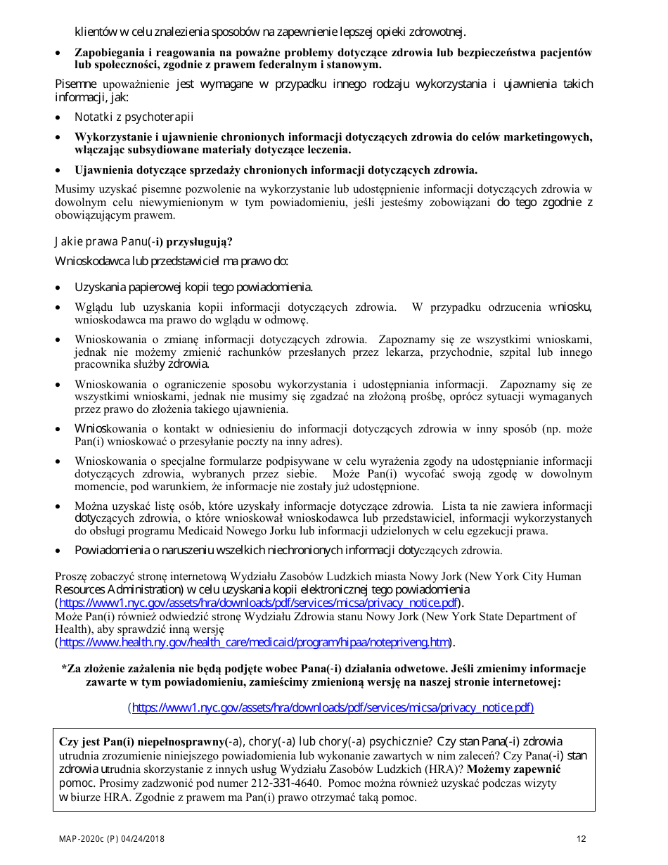 Form MAP-2020C Guide to Complete Your Medicaid Renewal Forms - New York City (English / Polish), Page 12