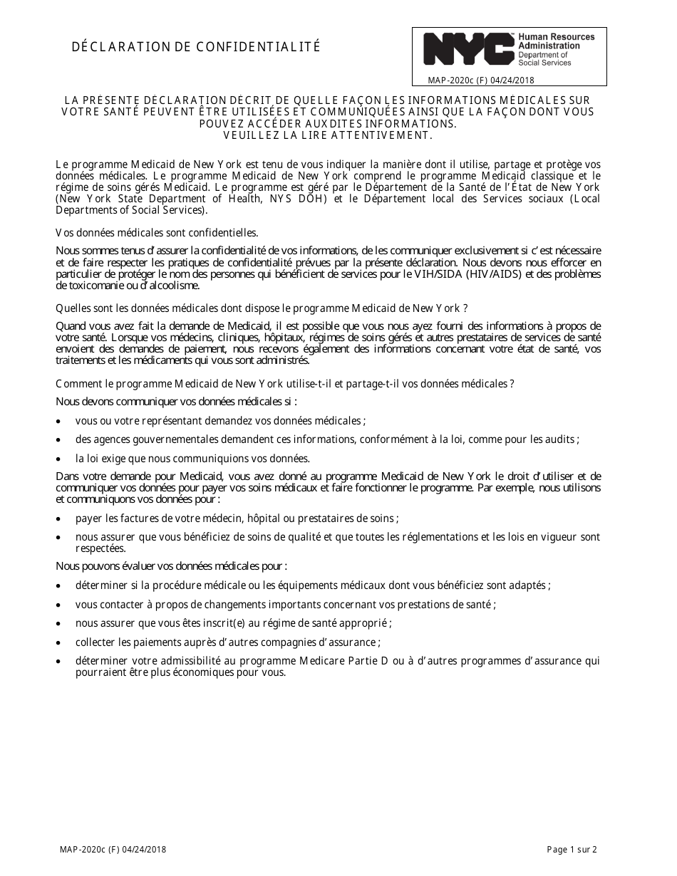 Form MAP-2020C Guide to Complete Your Medicaid Renewal Forms - New York City (English / French), Page 11