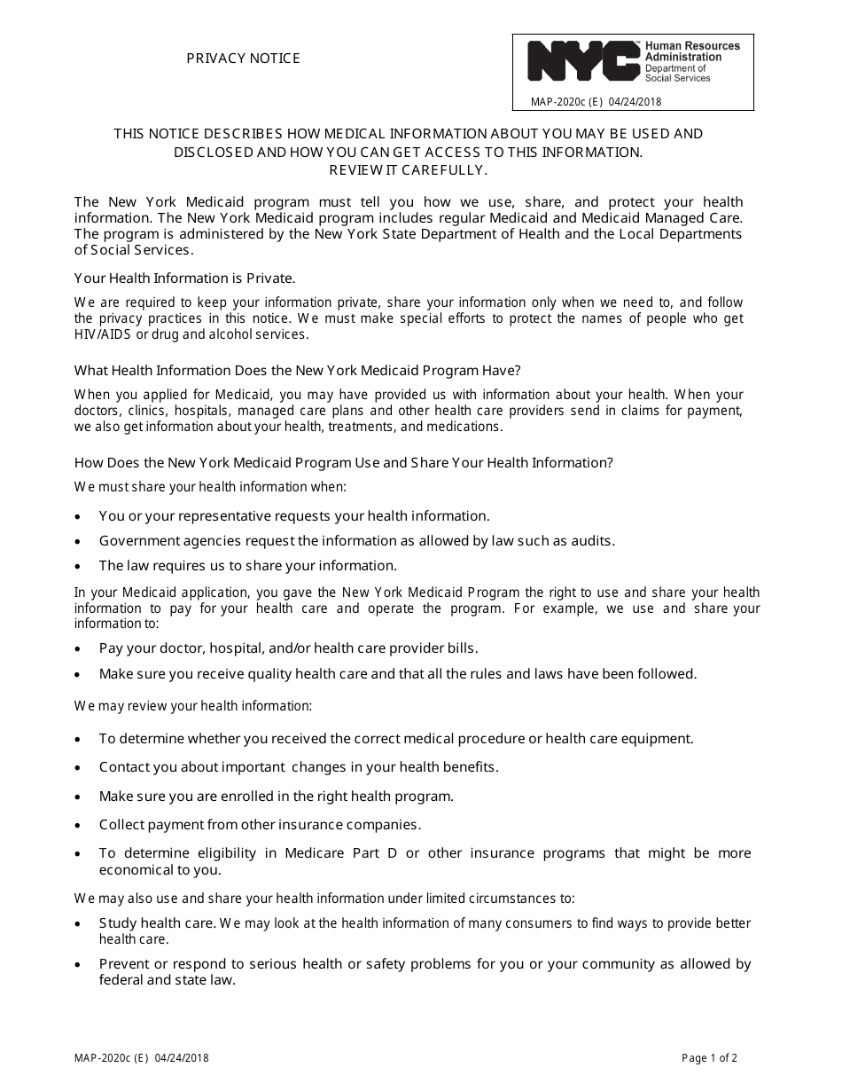 Form MAP-2020C Guide to Complete Your Medicaid Renewal Forms - New York City (English / French), Page 9