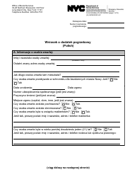 Form M-860W Application for Burial Allowance - New York City (Polish)
