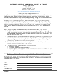 Document preview: Form PFC-60 Family Court Services Complaint Form - County of Fresno, California