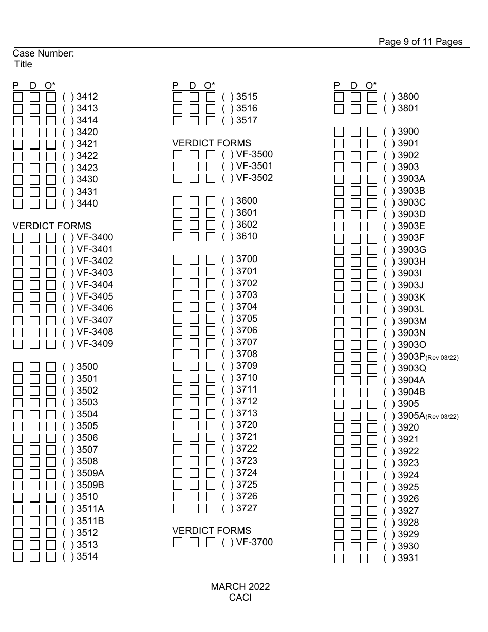Request for Criminal Jury Instructions (Caci) - County of Fresno, California, Page 9