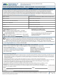 Formulario AG03310 Registro De Productor De Comida Casera - Minnesota (Spanish)