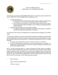 Emergency Determination Form - New Mexico