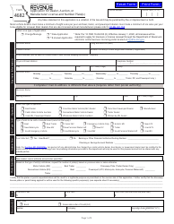 Document preview: Form 4682 Application for Dealer, Auction, or Manufacturer License and Number Plate(S) - Missouri