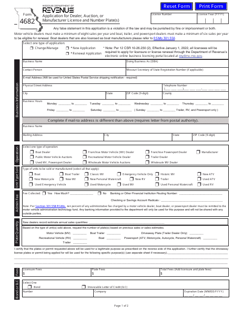 Form 4682  Printable Pdf