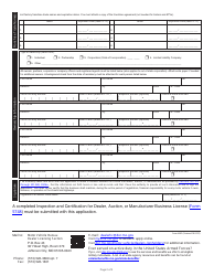 Form 4682 Application for Dealer, Auction, or Manufacturer License and Number Plate(S) - Missouri, Page 2