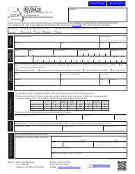 Document preview: Form 2519 Request for Receipt of Title or Registration - Missouri