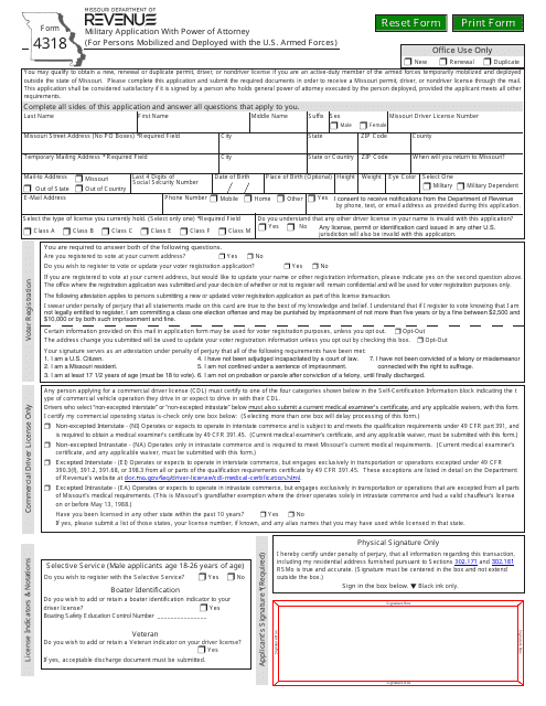 Form 4318  Printable Pdf