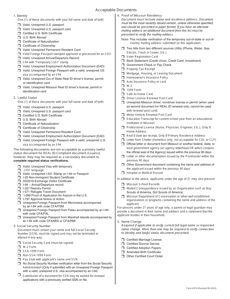 Form 4318 Military Application With Power of Attorney (For Persons Mobilized and Deployed With the U.S. Armed Forces) - Missouri, Page 4