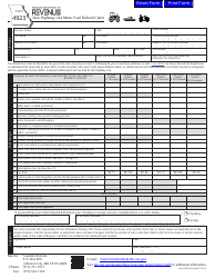 Form 4923 Non-highway Use Motor Fuel Refund Claim - Missouri