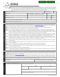 Form 5091 Request for Motor Vehicle Records With Personal Information - Missouri