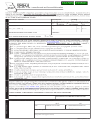 Form 5500 Request for Driver License Records and Personal Information - Missouri