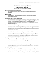 Application Form - Safe at Home Program - New Mexico, Page 3