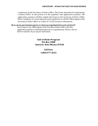 Application Form - Safe at Home Program - New Mexico, Page 4