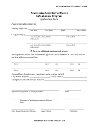 Application Form - Safe at Home Program - New Mexico, Page 7