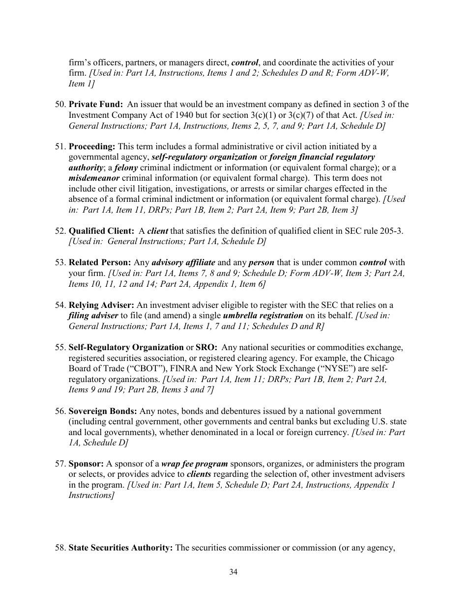 Download Instructions for Form ADV, SEC Form 1707 Uniform Application