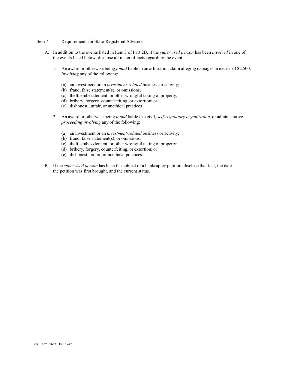 Form ADV (SEC Form 1707) Part 2 Uniform Application for Investment Adviser Registration - Uniform Requirements for the Investment Adviser Brochure and Brochure Supplements, Page 26